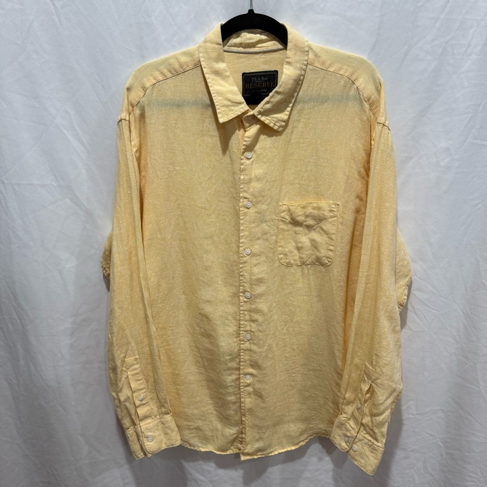 Jos A Bank Reserve XL Linen Button Down Shirt Casual Lightweight Beachwear Vacay